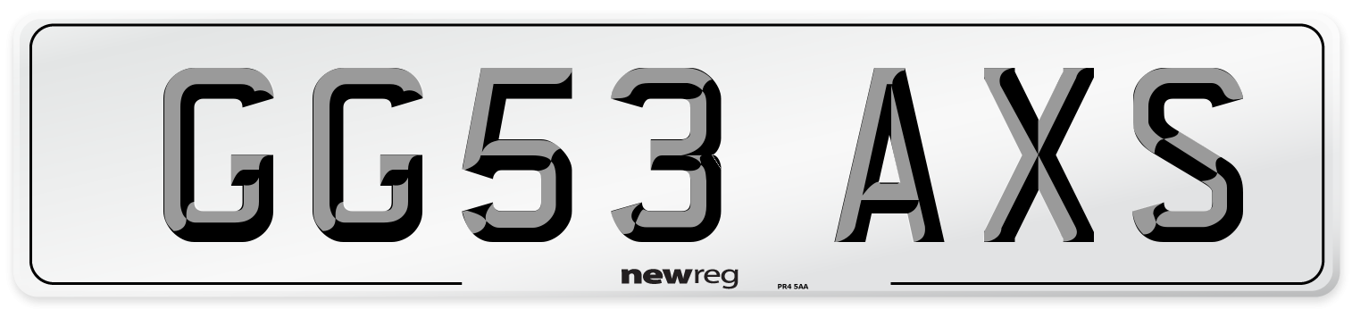 GG53 AXS Number Plate from New Reg